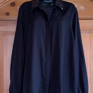 Liz Claiborne Classic Black Sequin Blouse